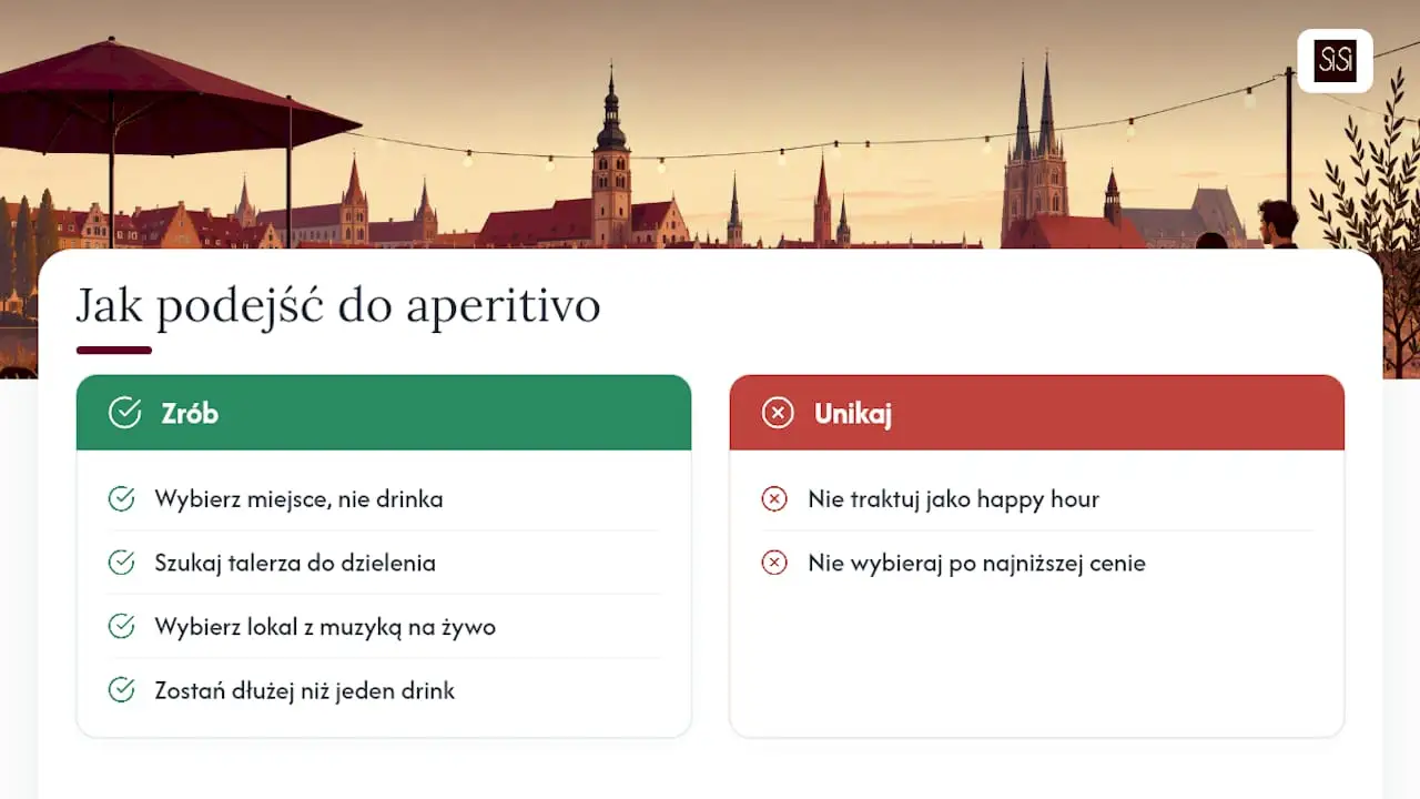 Redakcyjny głos w sprawie aperitivo we Wrocławiu: schemat