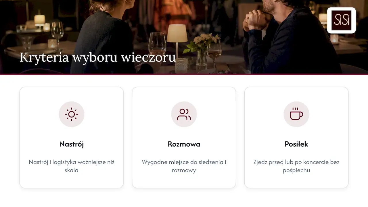Kryteria wyboru wieczoru muzycznego