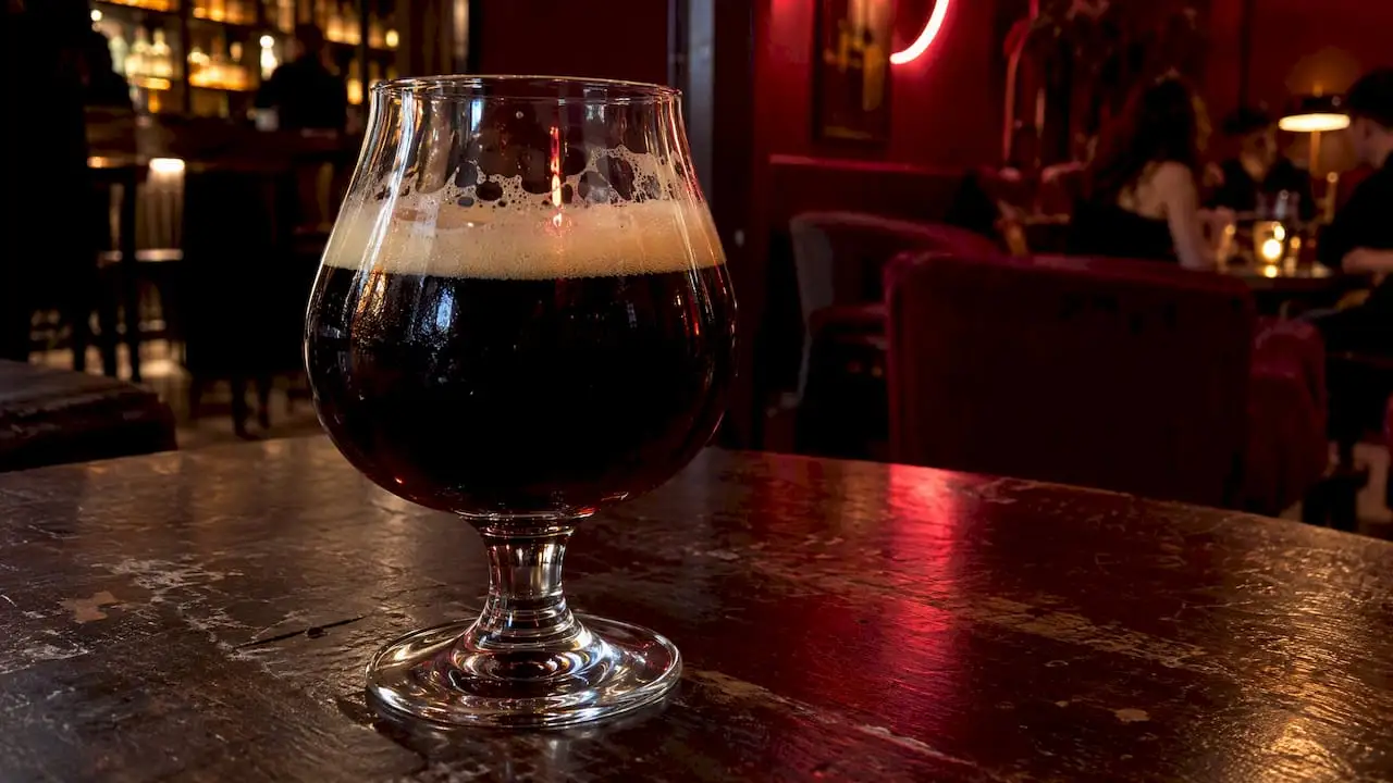 Snifter z ciemnym piwem belgijskim